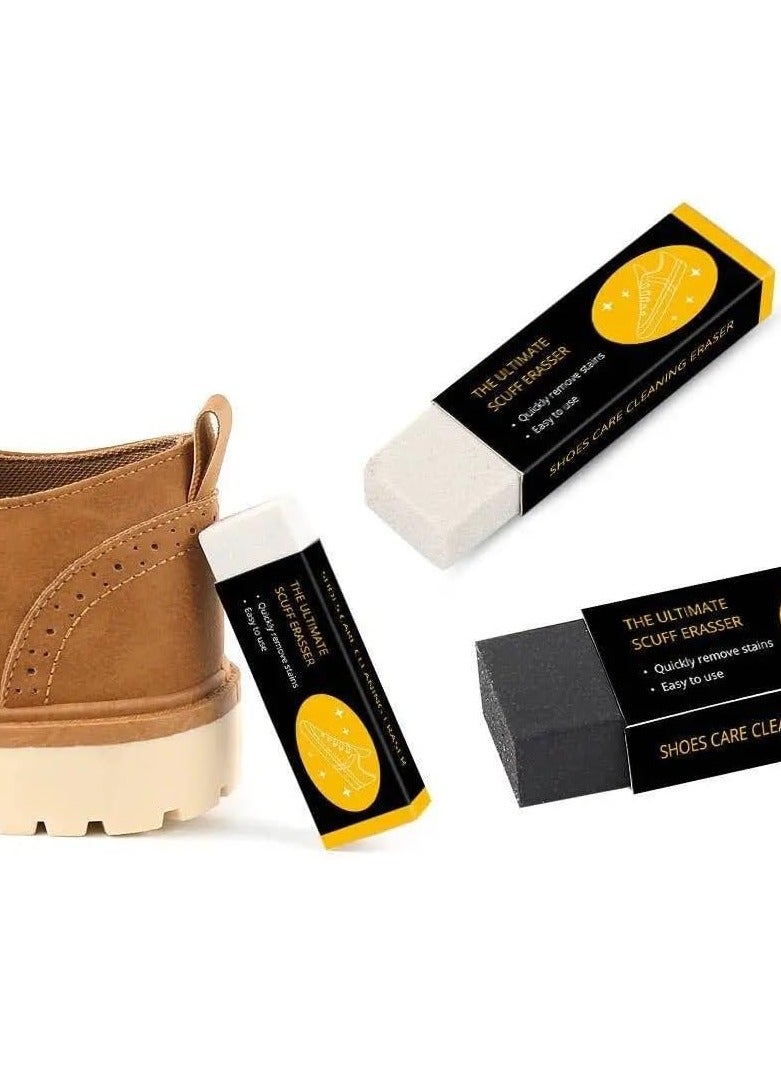 مجموعة من 3 قطع، أداة تنظيف الأحذية البيضاء، فرشاة تلميع الأحذية المصنوعة من الجلد السويدي، ممحاة مزيل بقع الأحذية المصنوعة من الجلد السويدي (أبيض) - Image 5